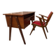 Bureau vintage pied compas et son fauteuil