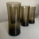 Set de 5 verres high ball diabolo 1970 en verre brun fumé