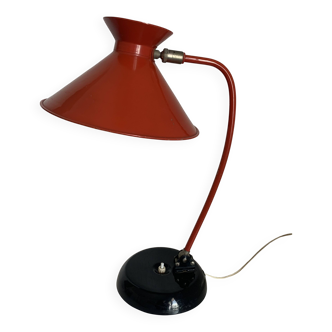 Vintage 1960s cardinal red diabolo desk lamp - 45 cm