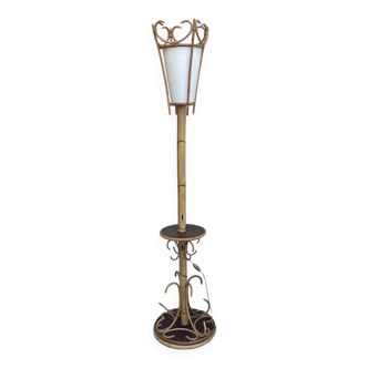 Vintage rattan floor lamp