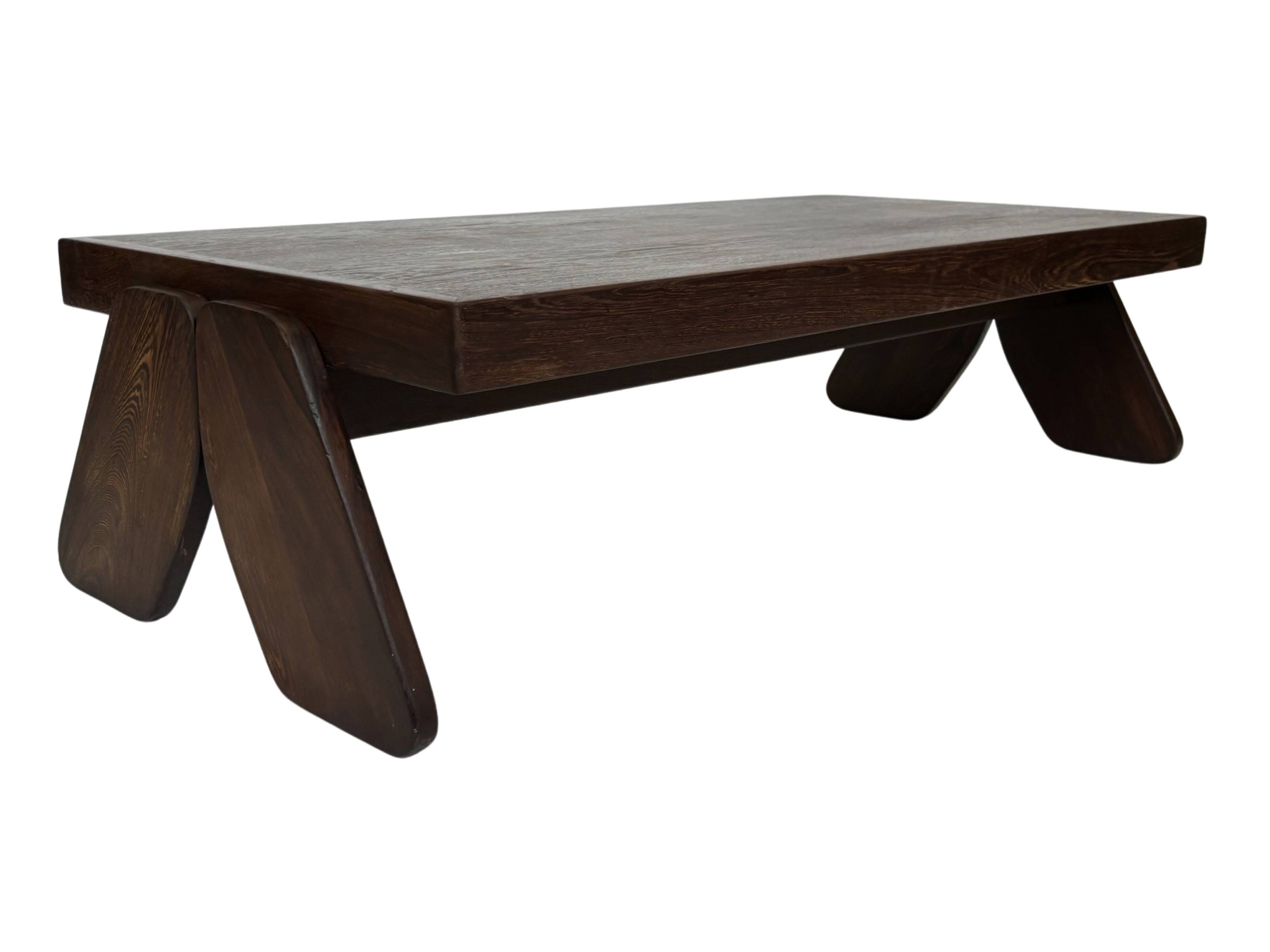 Vintage Coffee Table Wengé Brutalist Postmodern 70's Design