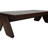 Vintage Coffee Table Wengé Brutalist Postmodern 70's Design