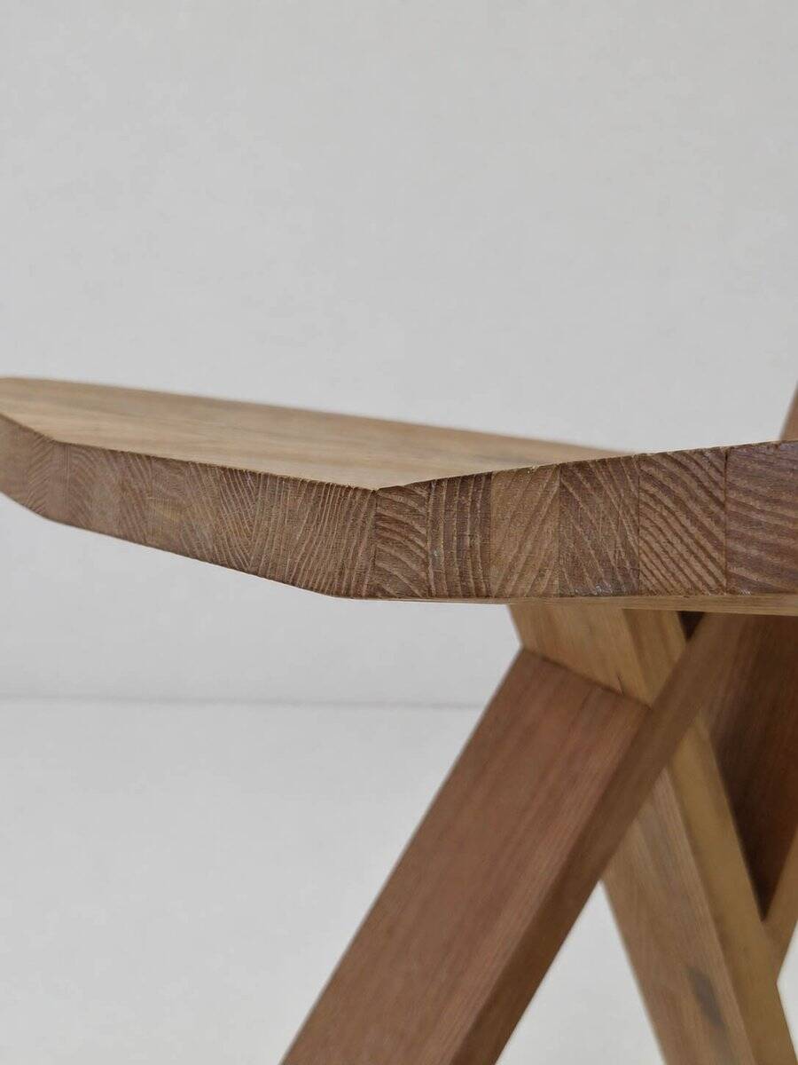 Model S45 Chlacc wood chair by Pierre Chapo, 1979