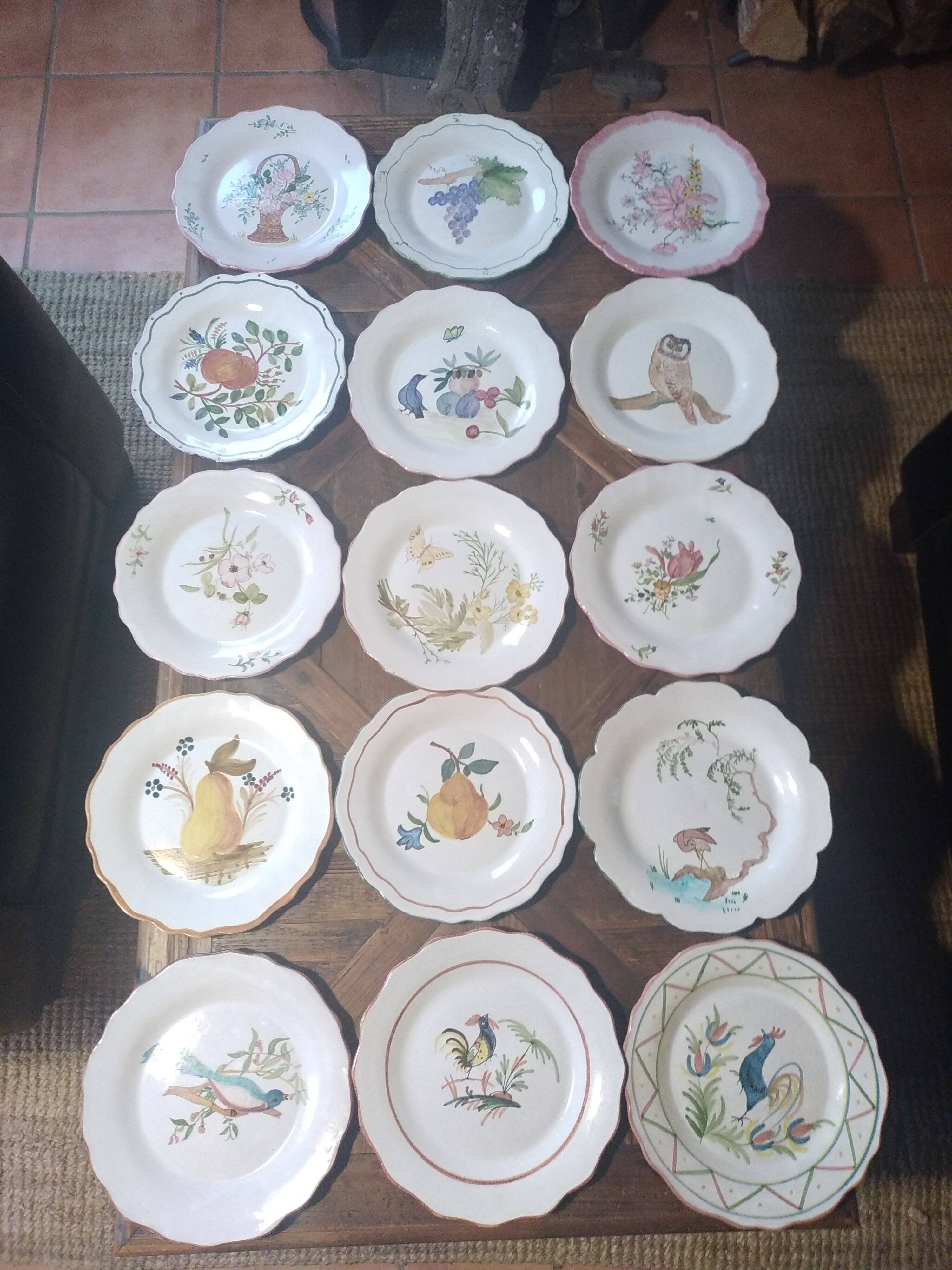 Ceramic plates. 70s/80s Work inspired by the 16th and 17th centuries.