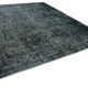 Hand-knotted oriental overdyed 298 cm x 365 cm black wool carpet