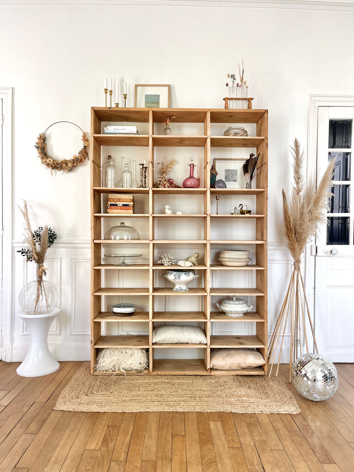 Vintage industrial workshop shelf