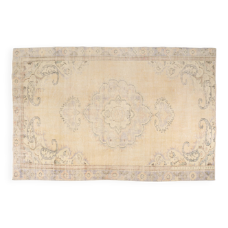 Floral Oushak Vintage Area Carpet