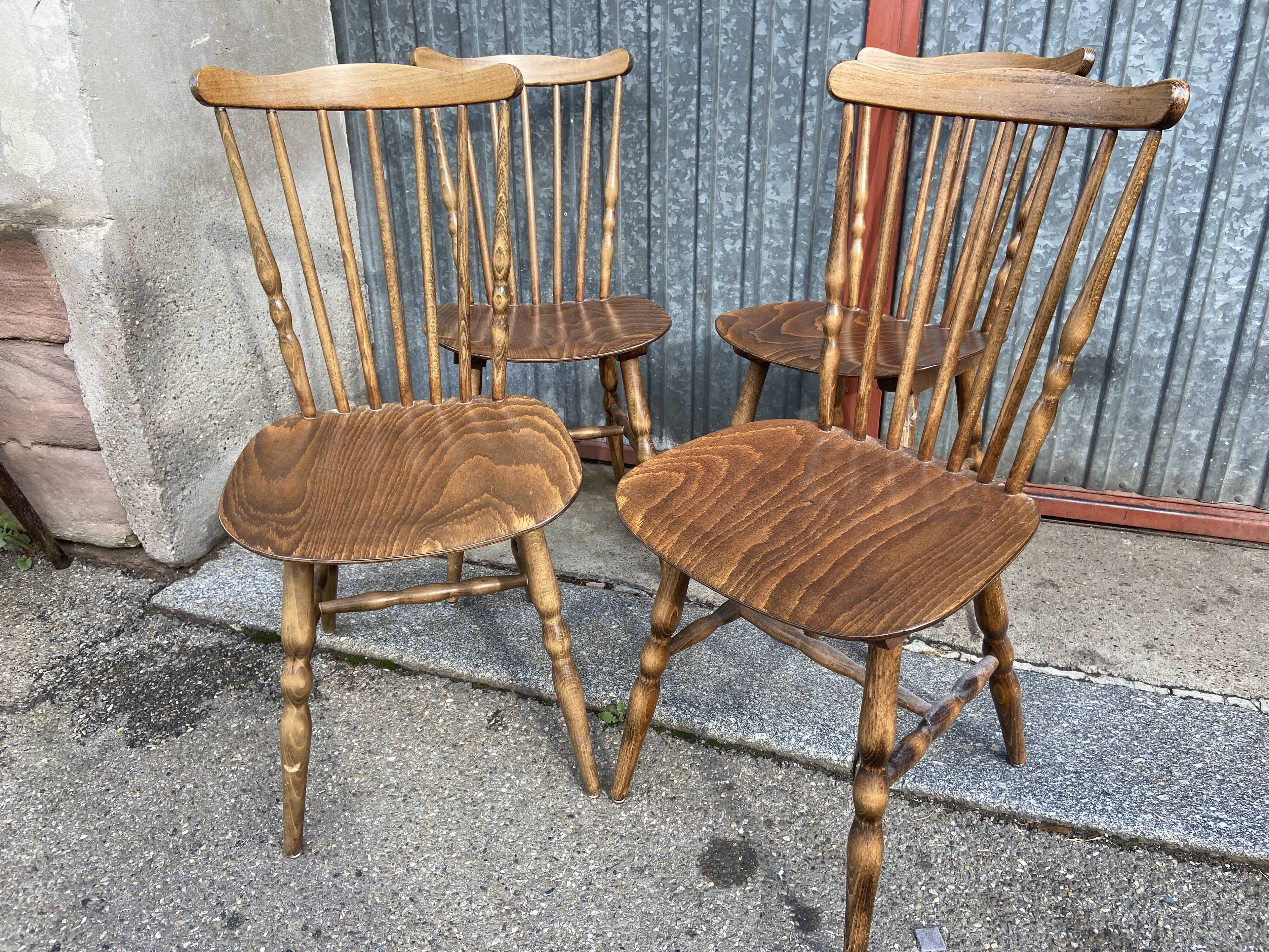 Set of 4 chairs vintage bistro Baumann tacoma 1960s