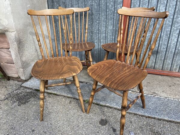 Set de 4 chaises bistrot vintage Baumann tacoma 1960s