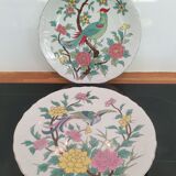2 Japanese plates with Parrots