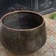 Glazed ceramic pot cover, brown, vintage 1970