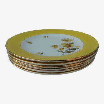 Set of six flat earthenware plates