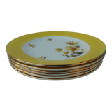 Set of six flat earthenware plates