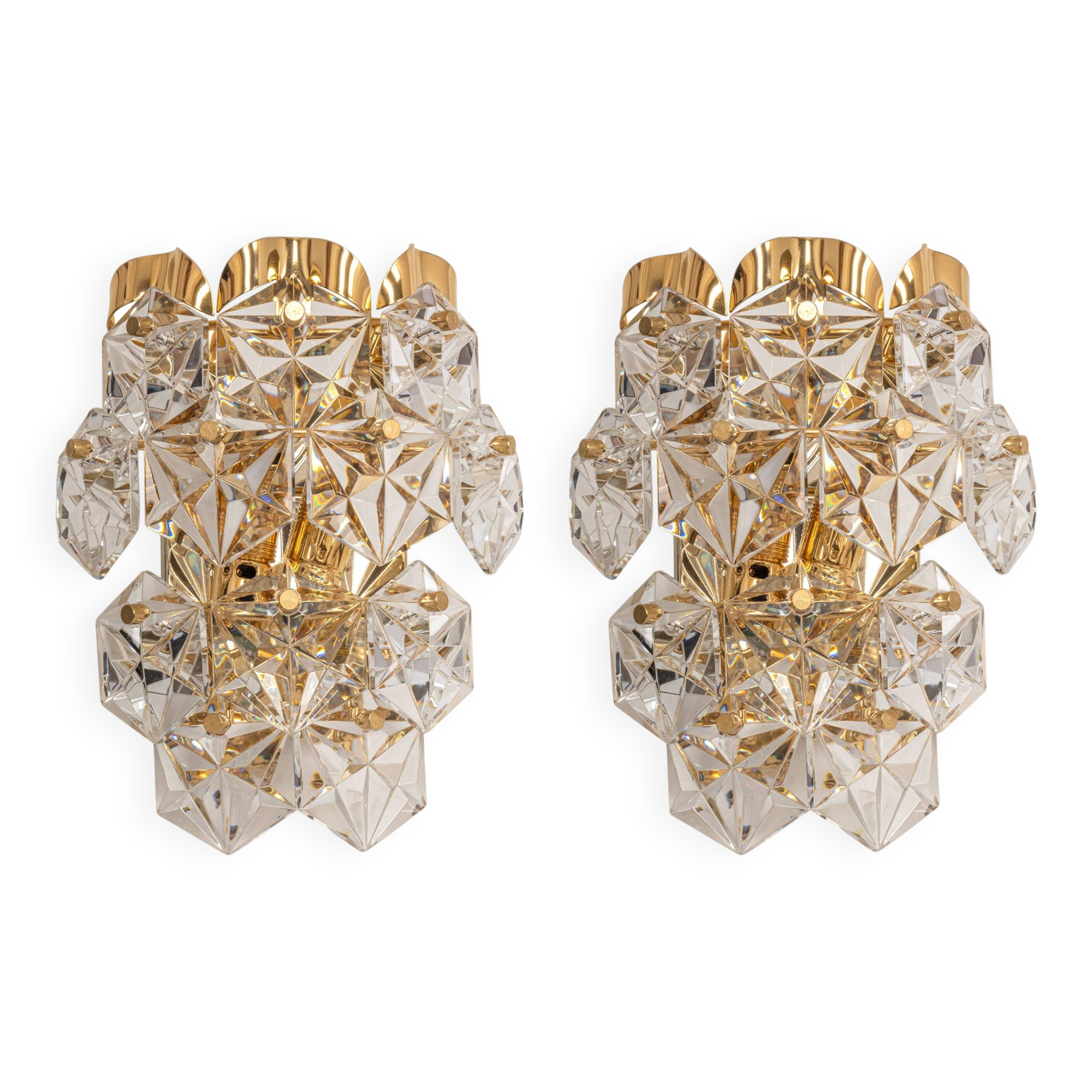 Paires d'Appliques en Cristal par Kinkeldey, Allemagne, Années 1970