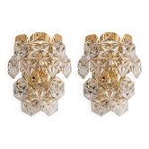 Pairs of Crystal Wall Lights by Kinkeldey, Germany, 1970s