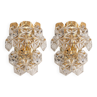 Pairs of Crystal Wall Lights by Kinkeldey, Germany, 1970s