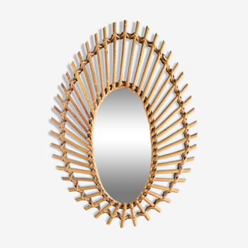 Rattan mirror