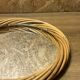 Old vintage rattan round mirror, 70s, pop decoration