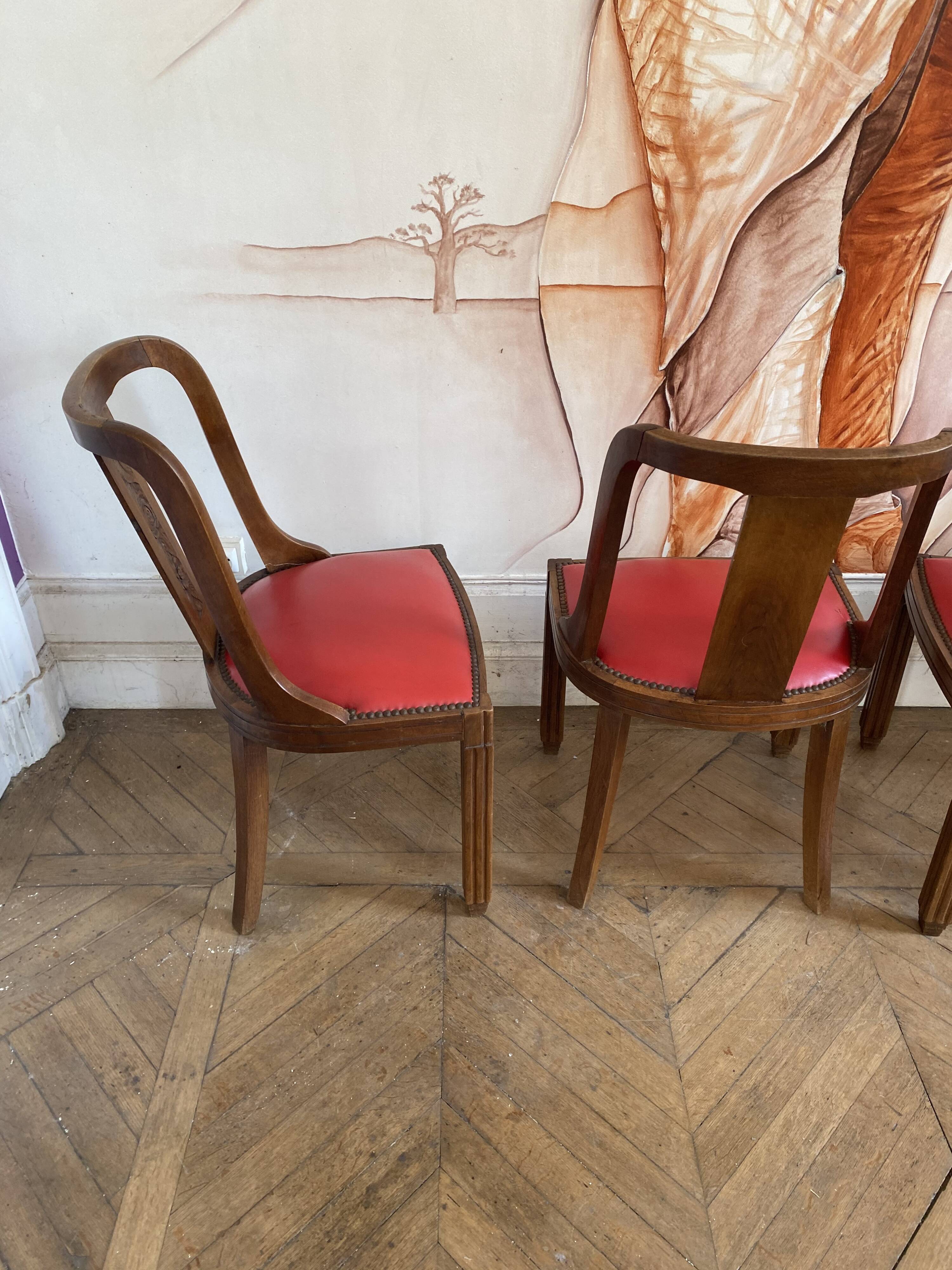 Chaises art déco gondole
