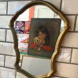 Miroir et console en bois doré
