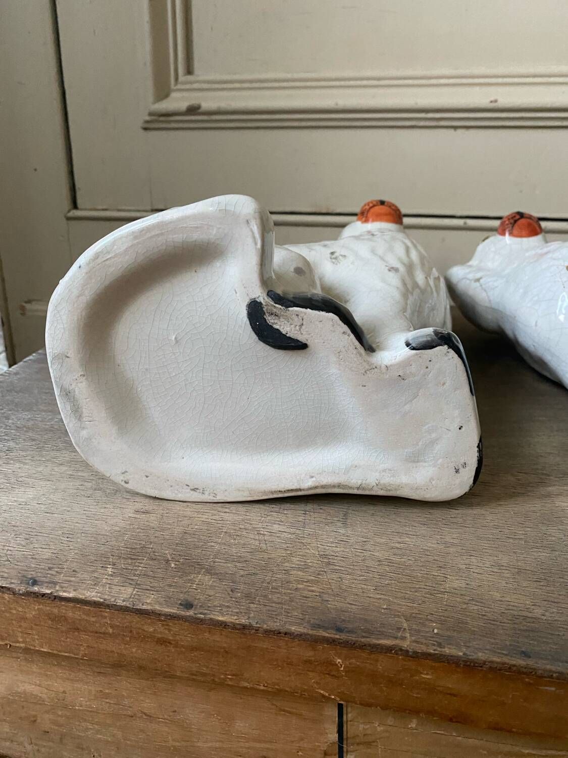 Pair of ceramic Staffordshire dogs late 19th century