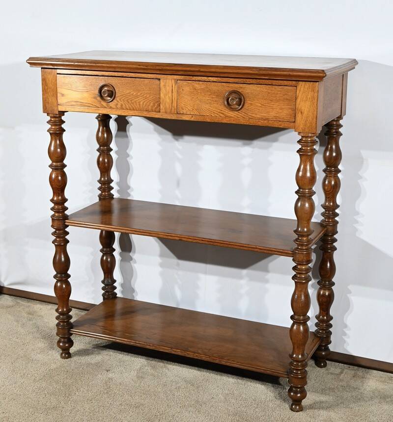 Desserte à hauteur d’appui, console en chêne, style Louis Philippe, 2ème partie du XIXème s.