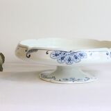 Flat on piedouche, compotier, iron earth, Onnaing earthenware, Palma model, 1890