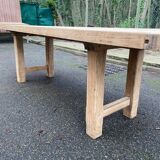 Renovated farmhouse table in solid oak from the 18th century, 240cm.