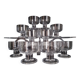 Set of 10 Art Deco crystal footed bowls.
