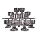 Lot de 10 coupes sur pied Art Déco en cristal