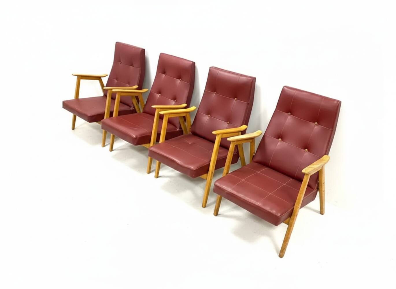 Set of 4 Retro Armchairs, Interior Prague, 1960s, Czechoslovakia