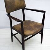 Vittorio Dassi Mid-Century Italian Teakwood Writing Desk and Chair, 1950