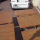 Set of 9 metal bistro table wood and formica