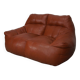 Vintage Patchwork Leather 2-seater Beanbag / Sofa