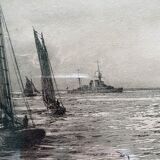 Original painting engraving Rowland Langmaid (1897/1956) "In the Path of the Sun"