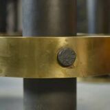 6 tabourets en acier et laiton 1980