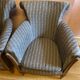 Pair of Art Deco style armchairs, refurbished. Upholstery fabric for armchairs.