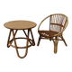 Rattan table and chair for children