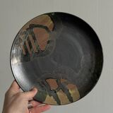7 terracotta plates, colorful handmade pottery