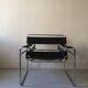 Wassily armchair by Marcel Breuer in black leather, Bauhaus 1970