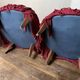 Paire de crapauds Napoléon III en velours rouge, XIXe