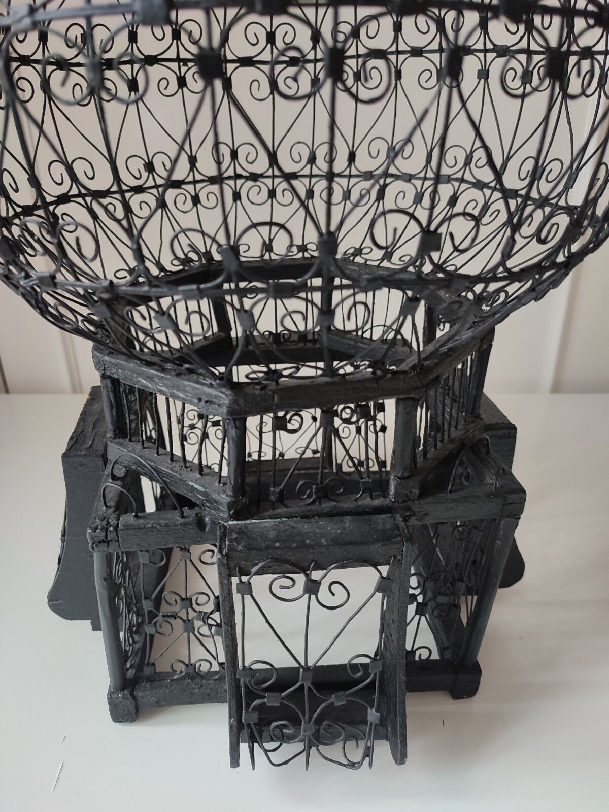 Metal and wood birdcage
