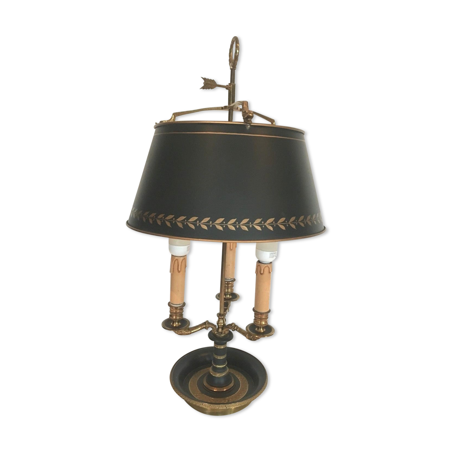 Lamp in bronze and painted metal