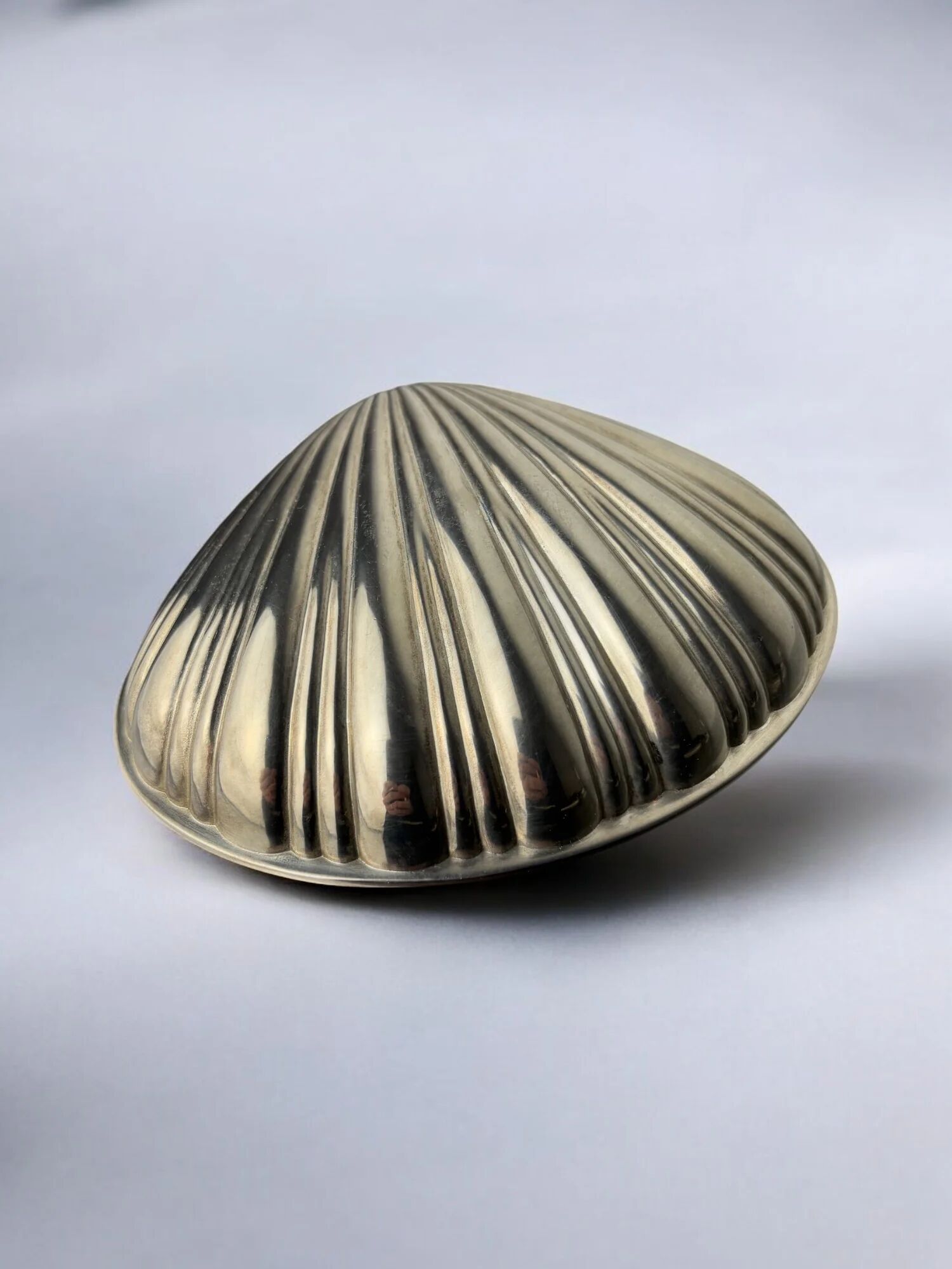 Shell jewellery box, silver plated, Italy, 1980s