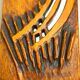 Carved wooden mirror, signed P. Guallino, "le passage", brutalist design from the 80s
