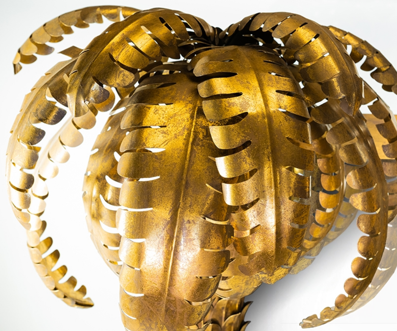 Mirror palm in golden iron 125x180cm