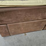 Canapé modulaire en cuir et daim avec unité d'angle, années 1970