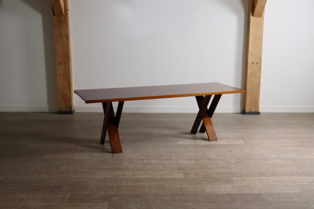 TL58 dining table in walnut by Marco Zanuso for Poggi, Italy 1960s