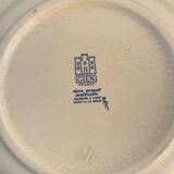 11 flat plates Rooster with Peonies, Gien earthenware