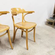 Set of 4 bistro armchairs with armrests from the 1960s.
